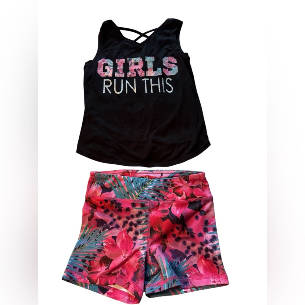 90 Degree By Reflex Pink and Red Floral Shorts